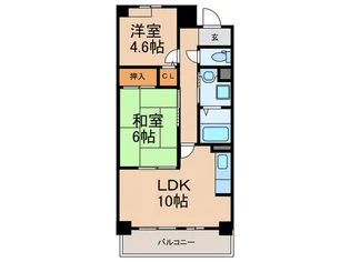 フローラ六甲【4階】の間取り