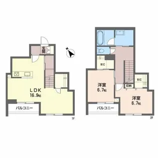 ベレオ二軒茶屋【2階】の間取り