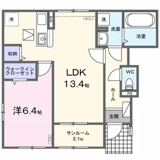 ラ マージュ西岐阜【1階】の間取り