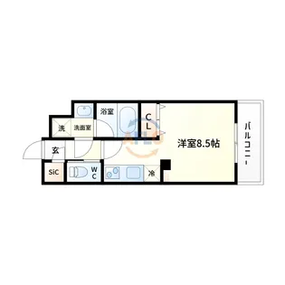 パークフラッツ弁天町駅前【8階】の間取り