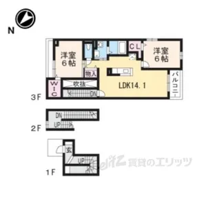 フォレストひばりおか【3階】の間取り
