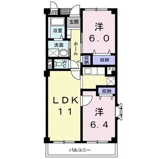 レインボウII【3階】の間取り