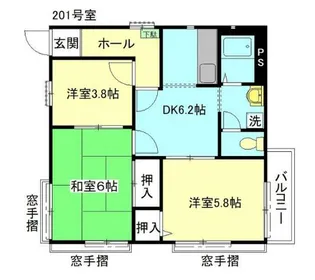 *板橋区役所前駅アパート【2階】の間取り