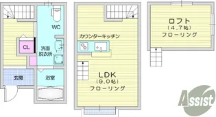 シェルメゾン土樋【1階】の間取り