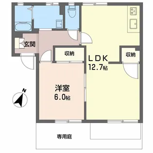ヒルヴィレッジA【1階】の間取り