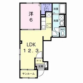 メゾン 二十二夜【1階】の間取り