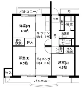 ビレッジハウス志染【5階】の間取り