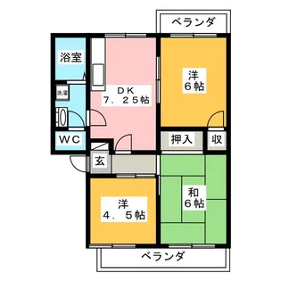 グリーンサイドマンション【3階】の間取り