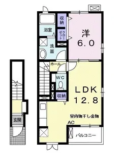 ソレイユB【2階】の間取り