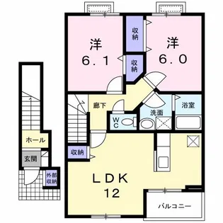 ピュアパレスI【2階】の間取り