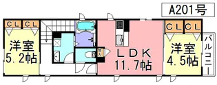 シャーメゾンパティオ【2階】の間取り