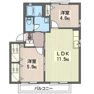 グランシード東城南D【2階】の間取り