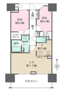 グランスイート浮間舟渡【3階】の間取り