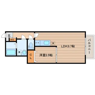 ベアドゥメゾンB【1階】の間取り