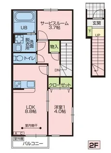 フルールポミエ A棟【2階】の間取り