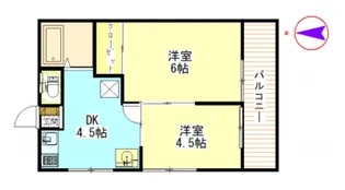 2DKの間取り画像