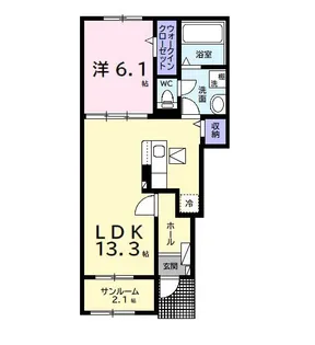 サウス ガーデン【1階】の間取り