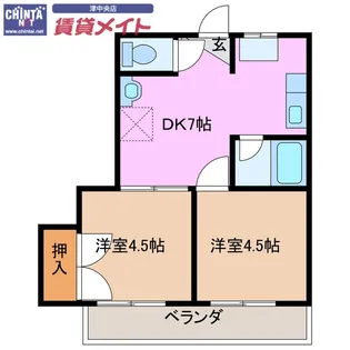 コーポイトウII【2階】の間取り