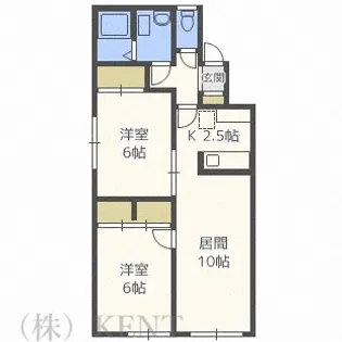 2LDKの間取り画像