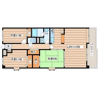ロイヤルパレス長町南III【5階】の間取り