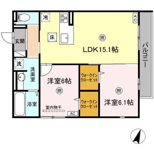 フェリーチェ西原【1階】の間取り