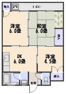 第2ヒンデンハイツ【2階】の間取り