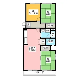 浦和辻第2団地【5階】の間取り