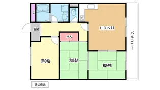大阪府豊中市長興寺南3【マンション】の間取り
