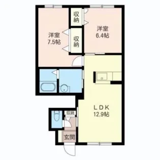 ヌーベル・ヴィーユC【1階】の間取り