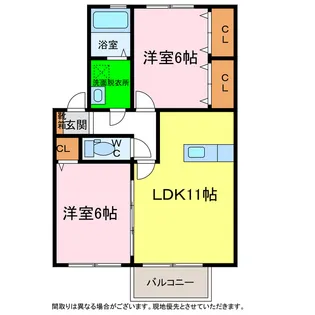 ルミナス富岡A【1階】の間取り