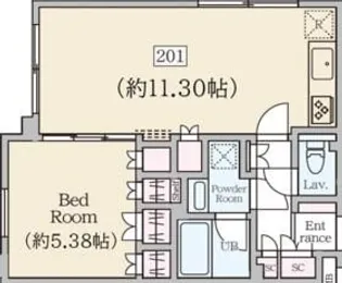 ReveResidence初台【2階】の間取り