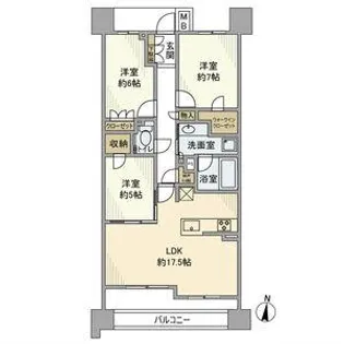 プラウドタワー名古屋久屋大通公園【15階】の間取り