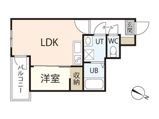 フリートフォルヴィラ古江新町B【2階】の間取り