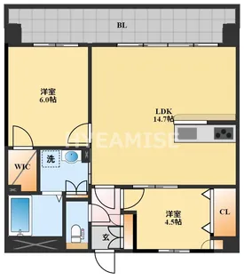 フロンティアききつII【10階】の間取り
