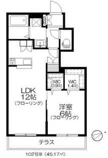 1LDKの間取り画像