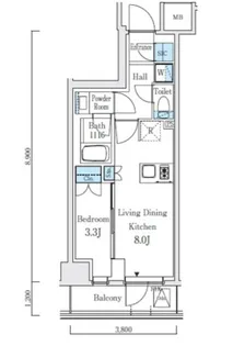 東京都北区中里1【マンション】の間取り