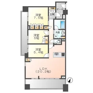 クリオレジダンス赤池ザマークス【9階】の間取り