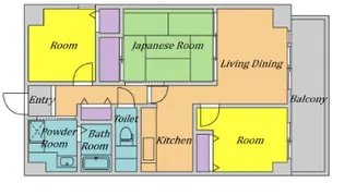 パルテシオン松崎【6階】の間取り