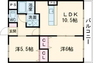 大阪府堺市東区高松【アパート】の間取り