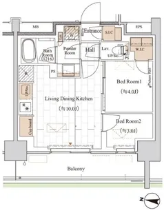 ブランシエスタ木場【4階】の間取り