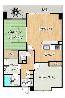 メロディーハイム同心パークウエスト【13階】の間取り