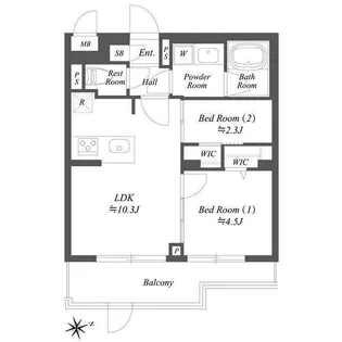 ブランシエスタ用賀【1階】の間取り