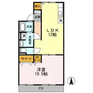 コーポラス雄町【1階】の間取り