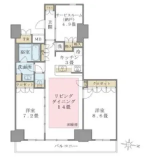 Brillia ist 東雲キャナルコート【4階】の間取り