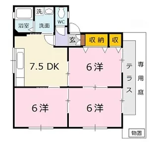 グリーンパーク奥田【1階】の間取り