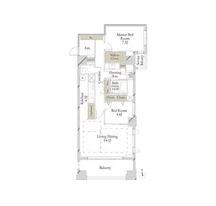 東京都港区西麻布4【マンション】の間取り