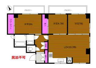 礼ゼロ 2024年4月リノベ実施 最上階 サンクタス西新宿 F【3階】の間取り