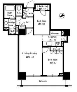 東京都港区芝浦2【マンション】の間取り