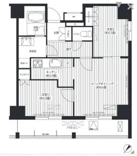 コスモグラン勝どき【5階】の間取り