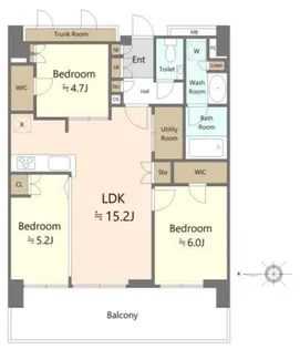 プラウドタワー亀戸クロスゲートタワー棟【21階】の間取り